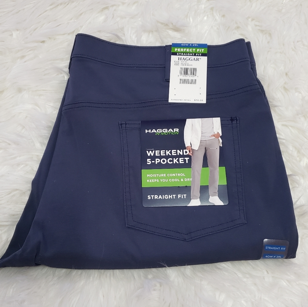 Haggar men's Straight fit weekend 5 Pocket pant